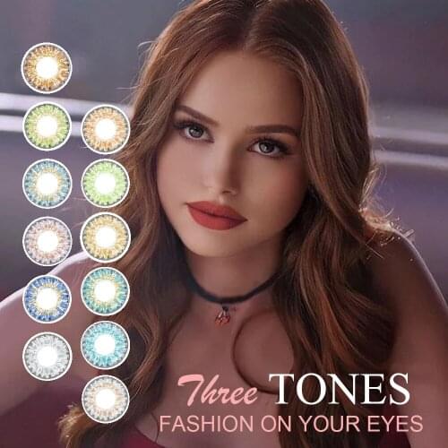 Absolutely Beautiful 3Tones Color Contact Lenses Hotsale Classic 12 Colors Contact Lens For Eyes Color Cosmetic Lens Contacts