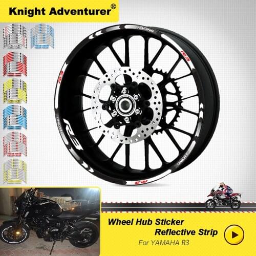Motorcycle Racing equipment Accessories Wheel Tire Rim Decoration Adhesive Reflective Decal Sticker For Yamaha YZFR3 YZF R3 r3