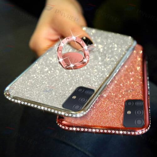 360 Ring Metal Car Holder for Samsung Galaxy A01 A11 A21S A31 A41 A51 A71 M21 M31 M51 A10 A20E A30 A50 A70 A40 3D Diamond Case