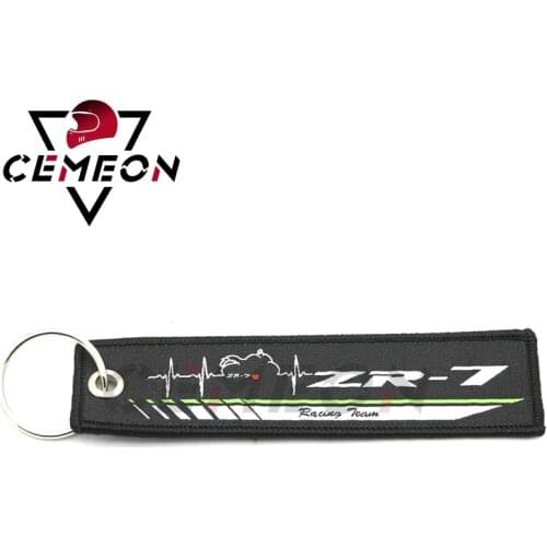 Kawasaki Motorcycle Key Pendant ZR-7 ZX-11 ZX-12R 9R 14R 3R 6R 10R ZX-6RR ZX11 ZX12R ZX6RR ZR7 Embroidered Keychain Key Ring
