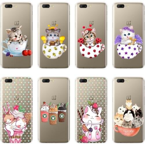 For One Plus 7 7 Pro 6 6T 5 5T 3 3T Case Silicone Cup Cat Kawaii Cute Back Cover For OnePlus 7 7 Pro 6 6T 5 5T 3 3T Phone Case