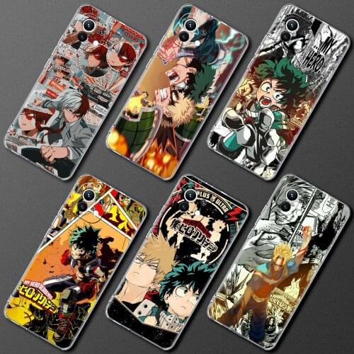 Clear Case For Xiaomi Mi Poco X3 NFC 10T Pro M3 Note 10 Lite 9T F3 Shockproof Soft Silicone Phone Cover My Hero Academy Fundas