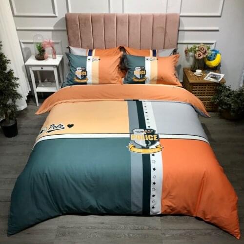 Printed Flower Premium Xin Jiang Staple cotton Silky Soft Sheet Duvet Cover Set King Queen Size Bedding Set 4pcs Home Textiles