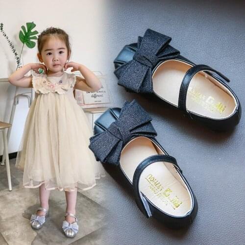 Childrens Leather Shoes Fashion Solid Color Flats Spring Footwears for Girls Kids 2021 Summer Princess Party Shoes 21-36