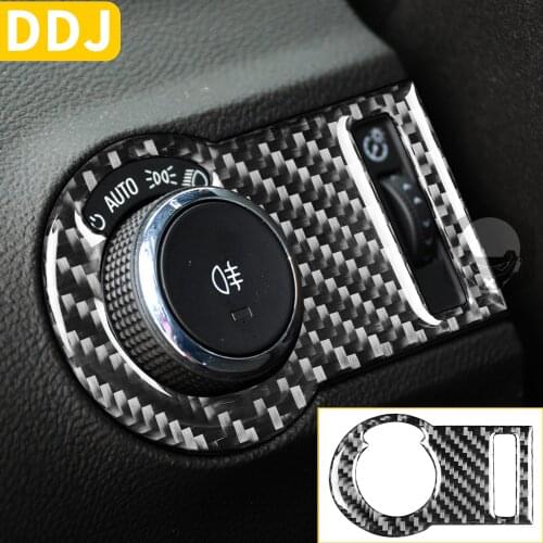 For Chevrolet Camaro 2010-2015 ZL1 Carbon Fiber Car Headlight Switch Button Frame Cover Sticker Trim Accessories for Camaro
