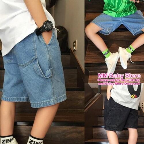 Kids Boys Summer Jeans Cloose Capris Children Denim Mid Pants Baby Boy Stretch Knee Length Cowboy Trousers Clothing