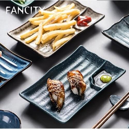 FANCITY Ceramic plate home 2021 new sushi plate dish creative Japanese style individual leaf-shaped leaf plate tableware