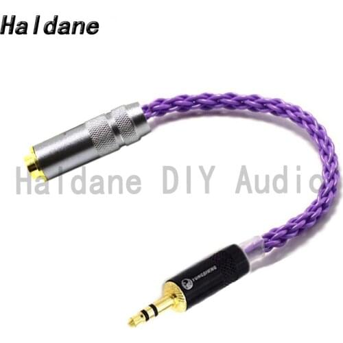 Haldane HIFI 7n-Silver plated 3.5mm Stereo Male to 4.4mm Balanced Female Audio Adapter Cable 3.5 to 4.4 Connector Purple