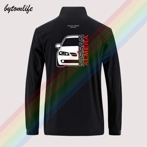 Nissan Almera N16 Auto Slim Sport Jacket Mens Street Windbreaker Zipper Thin Jacket Mens Back Printing Jacket Asian Size