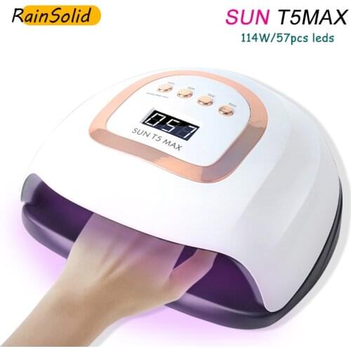 SUN T5 MAX Nail Lamp UV LED Lamp For Nails Drying With Motion sensing LCD Display Touch switch Ice Lamp For UV Gel Nail Polish