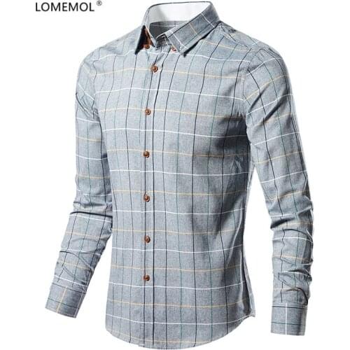 Мужские хлопковые рубашки LOMEMOL China At AliExpress