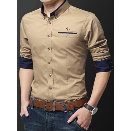 Pocket Fashion Blusa Camisa Social Masculina Dudalinas Long Sleeve Slim Fit Shirt Men Floral Clothes Pullover White Male Cold