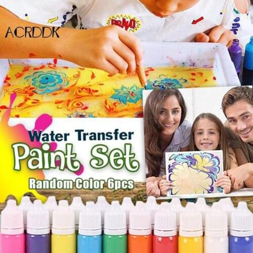 6 Pcs Hydrographics Water Transfer Marbling Painting Set Painting on Water Drawing Tools Kit FL
