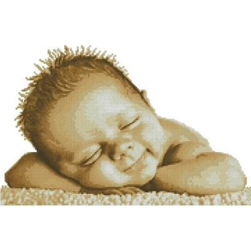 FREE Shipping Top Quality popular counted cross stitch kit Mothers Joy sleeping baby treasured moment 14CT