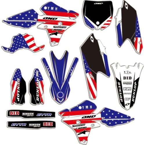 Team Background Graphic Decals Stickers Kit For Yamaha YZ250F YZ450F YZ 250F YZ 450F 2014 2015 2016 2017 Customer Number