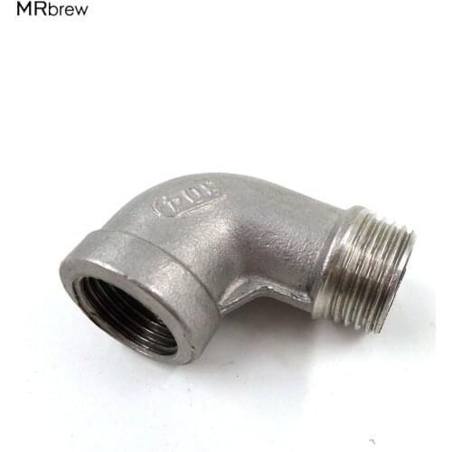 Stainless Steel 304 90 Degree Elbow - 1/2"FPT x 1/2"MPT Homebrew Hardware Pump fitting Threaded Pipe Fitting