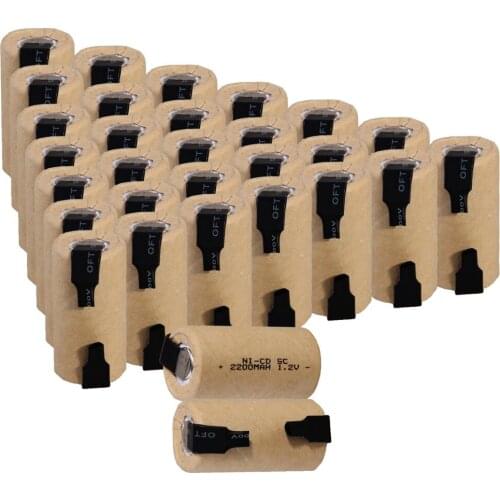 30 pcs SC 2200mah 1.2v battery NICD batteries for electric screwdriver electric drill power tool battery for emergency light