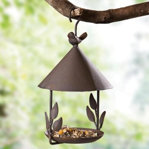 New Bird Feeder Bird Outdoor Iron Rainproof Windproof Hanging Style Feeder for Various Pet Birds Feeding Supplies