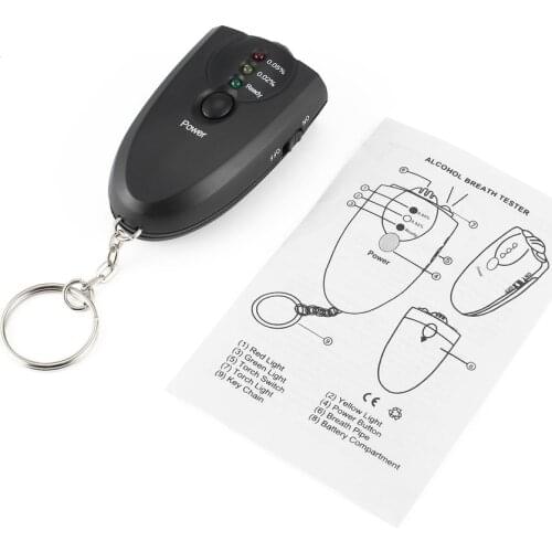 Hot new Styling Portable Keychain Design LED Alcohol Breath Tester Alcohol Analyzer Diagnostic Tool Hot
