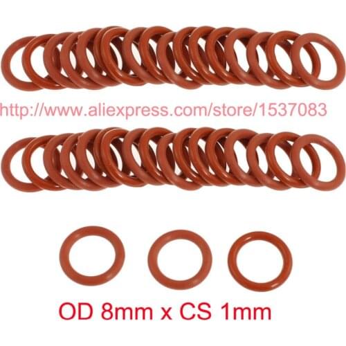 OD 8mm x CS 1mm silicon seal rubber o ring o-ring oring red