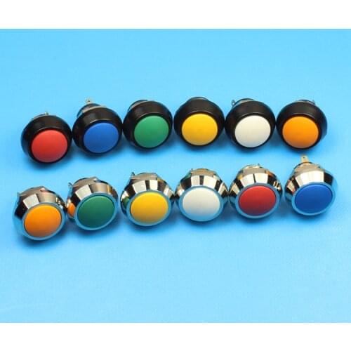 Plastic Domed Ball Head Momentary Normally Open Waterproof IP65 12mm Doorbell Solder Terminal Black Small Push Button Switch