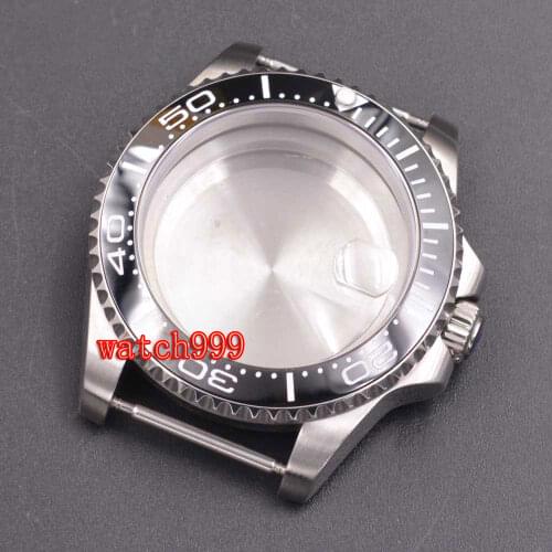 Fit Miyota 8215 DG2813 3804 ETA 2836 movement Ceramic bezel Solid steel 40mm Sapphire glass Watch Case