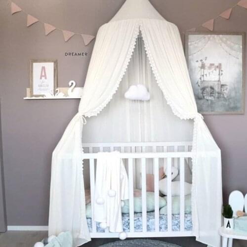 Hanging Child Canopy Bed Net Baby Mosquito Net Chiffon Lace Princess Girl Bed Curtain Home Decor New Style 240cm High TJ2307