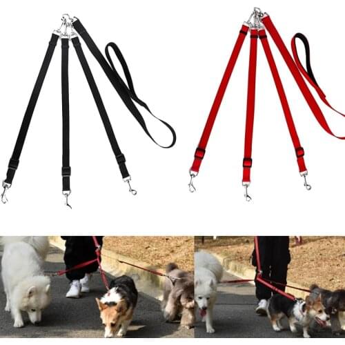 Good Quality Home Pet Belt 3 In 1 Dog Leashes For Multiple Dogs Adjustable Detachable Nylon Dog Leash With Padded Handle