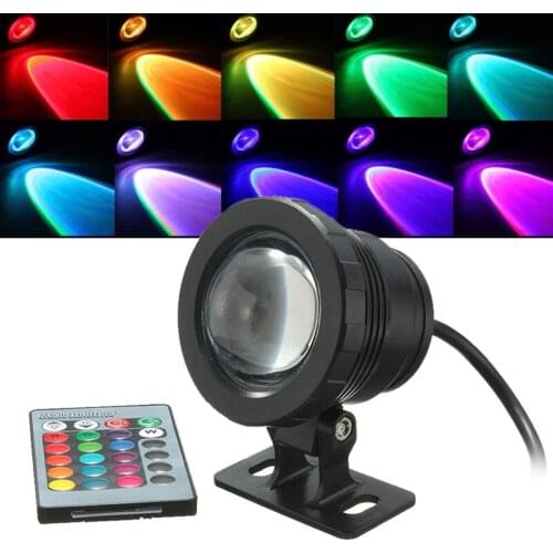 12V 10W/20W RGB LED Light Fountain Pool Pond Spotlight Underwater Waterproof Night Lamp Outdoor Garden Party Decoration+Remote