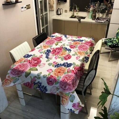 Ross Flowers Tablecloth Waterproof Banana Leaf 3D Printing Table Cloth Rectangular Dinning Table Cover Kitchen Items Party Deco