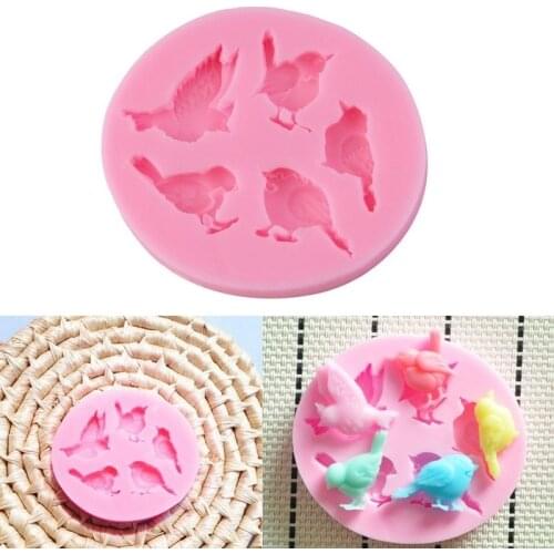 DIY Mold 3D Birds Silicone Chocolate Fondant Cake Candle Soap Molds Moulds