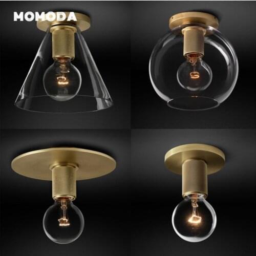 American Style LED Ceiling Lights Industrial Glass Metal Chandeliers Lamps Lustre Bedroom Living Room Corridor Indoor Lighting