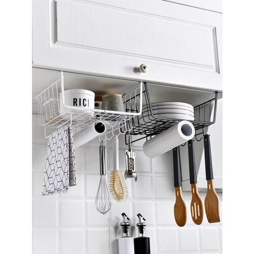 Face-value wrought iron kitchen storage rack ventilated bedroom wall-mounted bedside storage hanging basket multi-purpose bedsid