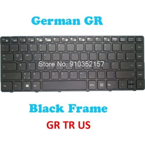 US GR TR Keyboard For Tongfang U49F U49 U49L U450 U430 U410 U400 U48L V138478DS1 V138478AS German Turkey English Black Frame