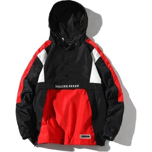 Spring Jacket 2021 Men Patchwork Cotton Outwear Windproof Casual Coat Men Hip Hop Streetwear Hooded Jacket Casaco Masculino