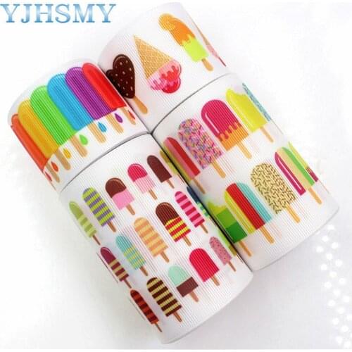 YJHSMY C-17817-709,75 mm 5 Yards ice cream Thermal transfer Printed grosgrain Ribbons,clothing Accessories DIY package Material