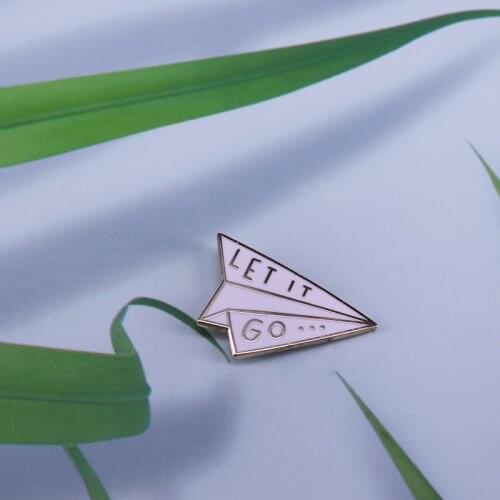 Let it go Origami airplane enamel pin