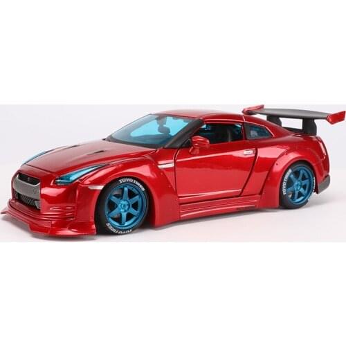 1:24 high simulation Nissan gtr modified simulation sports car R35 Ares street car super running alloy car model for kids gifts