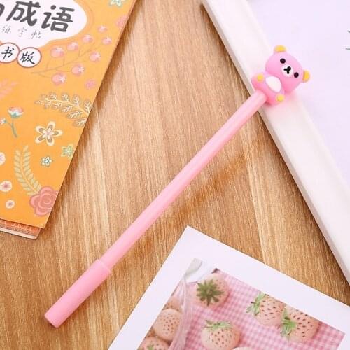 20 PCs Creative Cartoon Bear Gel Pen Cute Student Exam Black Neutral Pen Writing Tools Office Supplies Signature Pen Wholesale