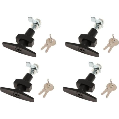 4x Locking T Handle / Camper Top Lock Garage Door Locker Lock With 2 Keys