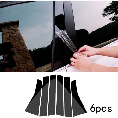6PCS Mirror Window Pillar Posts Trim For Honda Civic 2016~18 Mirror Window Pillar Post Cover Trim car window BC column sticker