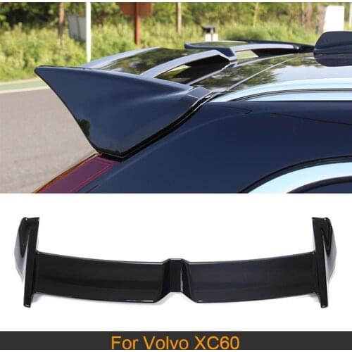 Carbon Look Rear Spoiler For Volvo XC60 2018 - 2020 Rear Rear Roof Spoiler Window Boot Lip Wing ABS Glossy Black