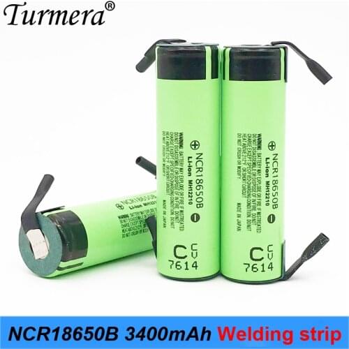 18650 3400mAh Battery 3.7V NCR18650B+stripe Rechargeable Li-ion Battery for Flashlight for 12v electric screwdriver set Turmera