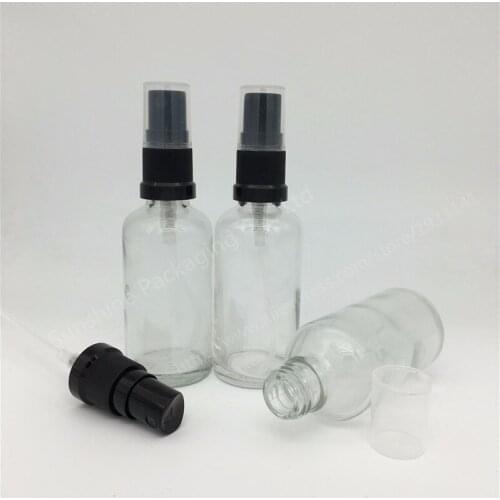 Free shipping 100pcs 50cc Glass Perfume Bottle 50ml Transparent Glass Spray Btomizers Perfume Bottles Refillable Atomizer