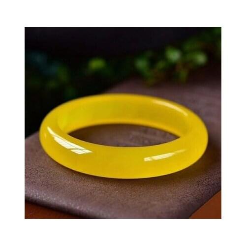 Natural Agate Chalcedony Yellow 54-64mm Bracelet Elegant Princess Jewelry Gift Best Mother for Girlfriend