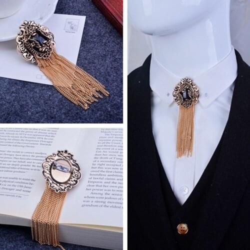 New Trendy Mens Female Bow Tie Brooch Headdress British Korean Medal Couple Tassel Pattern Retro Palace Style Jewelry Gift