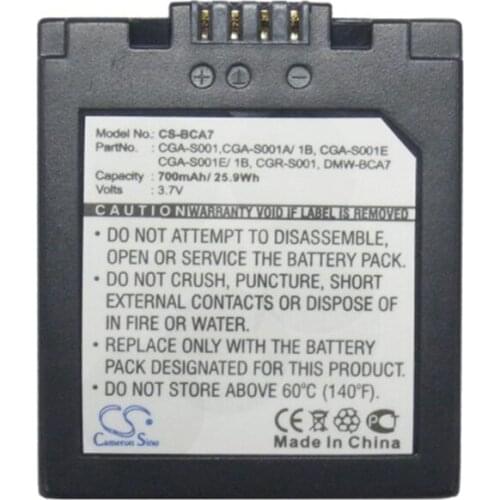 Cameron Sino 700mah battery for LEICA D-LUX for PANASONIC Lumix DMC-F1 DMC-F1PP DMC-FX5 DMC-FX1EG-S BP-DC2 CGA-S001E CGA-S001