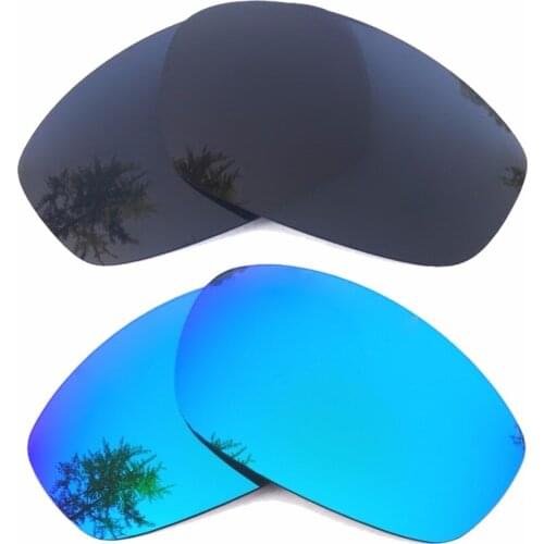 Black & Ice Blue Mirrored Polarized Replacement Lenses for Blender Frame 100% UVA & UVB