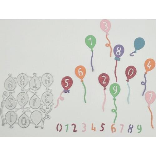 Exquisite Arabic Number Balloon Metal Cutting Mold Scrapbook Decoration Embossed Album Decoration Card DIY Crafts