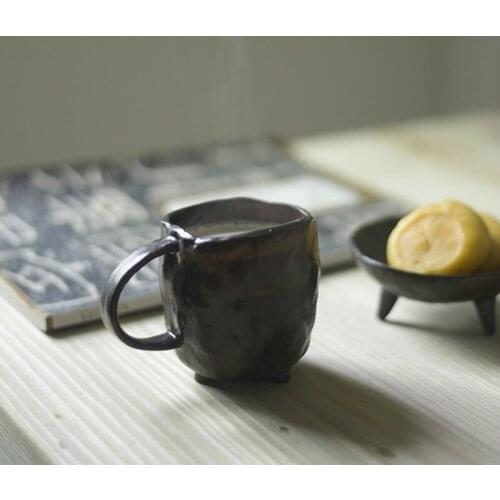Handmade stoneware mug, Japanese style creative milk cup water cup customization Retro ceramic cup with coffee cup